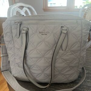 Kate Spade Light Gray Quilted Crossbody Bag